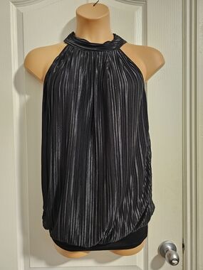 Lane Bryant 18 20 Black Pleated Halter Camisole